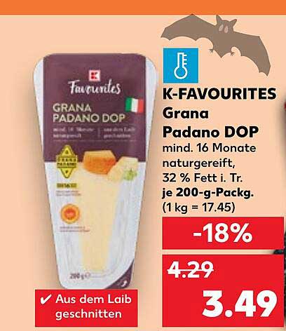 K-Favourites Grana Padano DOP 200-g-Packung
