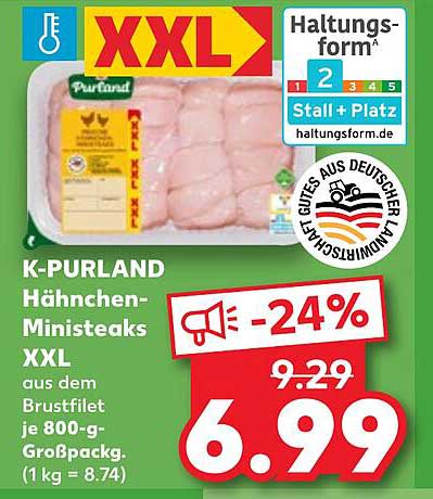 K-PURLAND Hähnchen-Ministeaks XXL