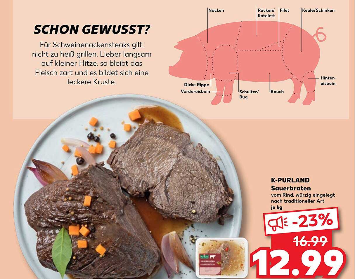K-PURLAND Sauerbraten vom Rind, würzig eingelegt nach traditioneller Art