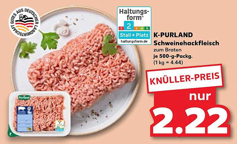 K-PURLAND Schweinehackfleisch zum Braten