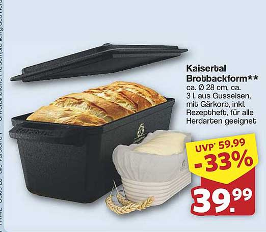 KaiserTAL Brobackform - Ideal für frisches Brot aus dem eigenen Ofen!