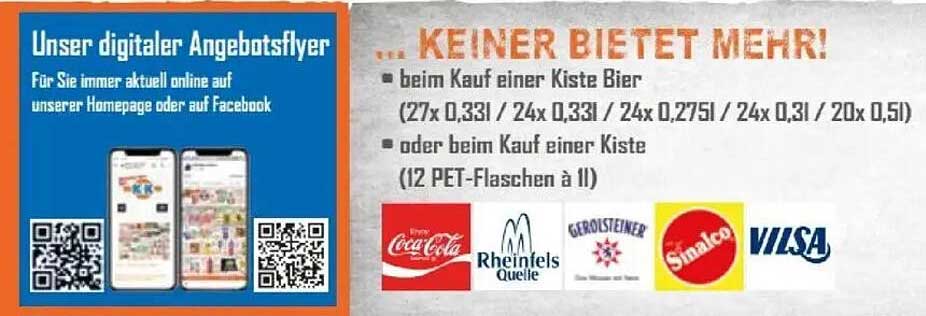 ... KEINER BIETET MEHR! Beim Kauf einer Kiste Bier oder Kiste mit PET-Flaschen