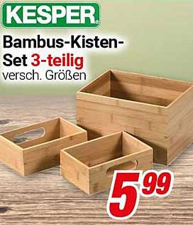 KESPER Bambus-Kisten-Set 3-teilig