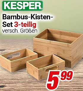 KESPER Bambus-Kisten-Set 3-teilig - versch. Größen