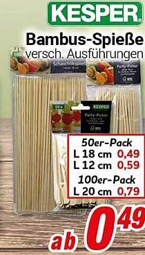 KESPER Bambus-Spieße – vielseitig und praktisch