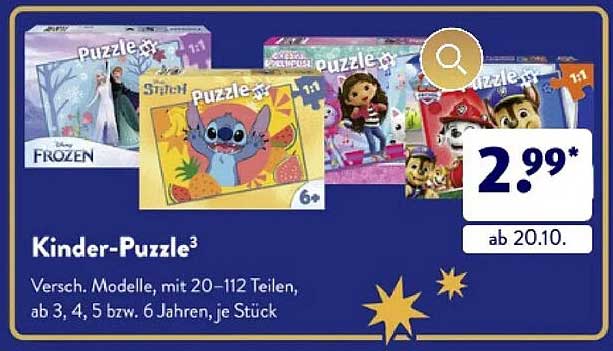 Kinder-Puzzle – Verschiedene Modelle mit 20–112 Teilen