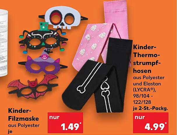 Kinder-Thermo-Strumpfhosen aus Polyester und Elastan (LYCRA®), 98/104 - 122/128 je 2-St.-Pack.
