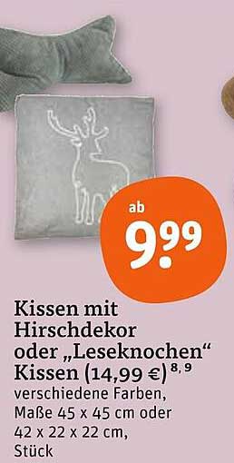 Kissen mit Hirschdekor oder "Leseknochen" Kissen