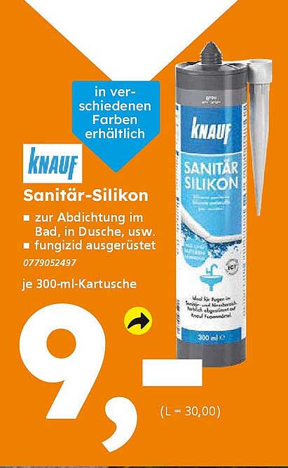Knauf Sanitär-Silikon 300 ml zur Abdichtung