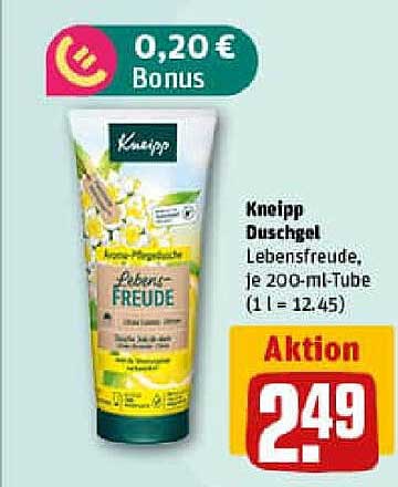 Kneipp Duschgel Lebensfreude, je 200-ml-Tube (1 l = 12,45 €)