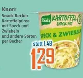 Knorr Snack Becher Kartoffelpüree mit Speck und Zwiebeln