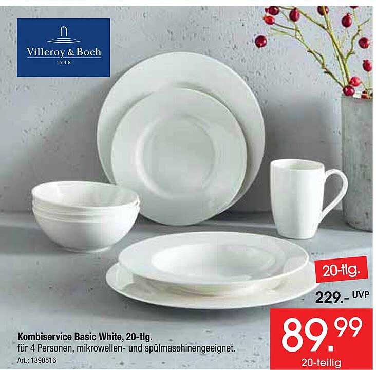 Kombiservice Basic White, 20-tlg. für 4 Personen
