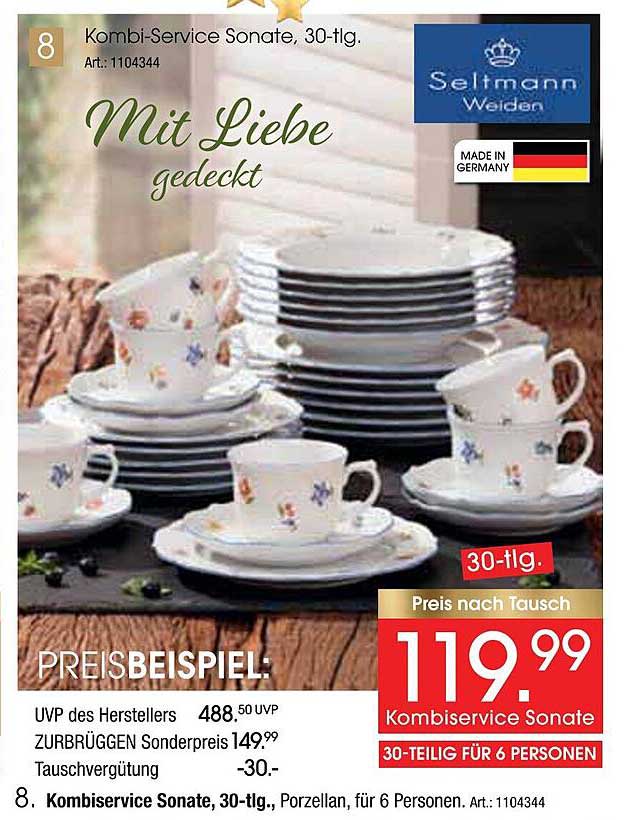 Kombiservice Sonate, 30-tlg.