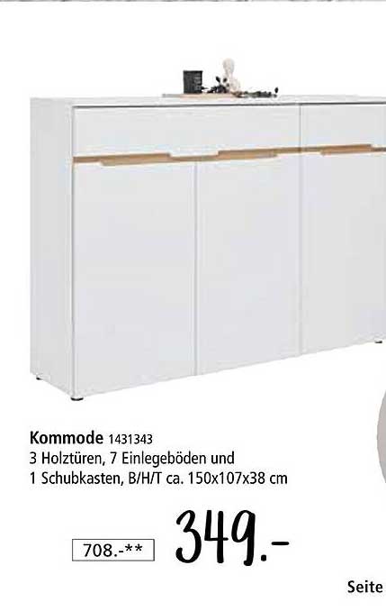 Komm mode 1431343 - 3 Holztüren, 7 Einlegeböden und 1 Schubkasten