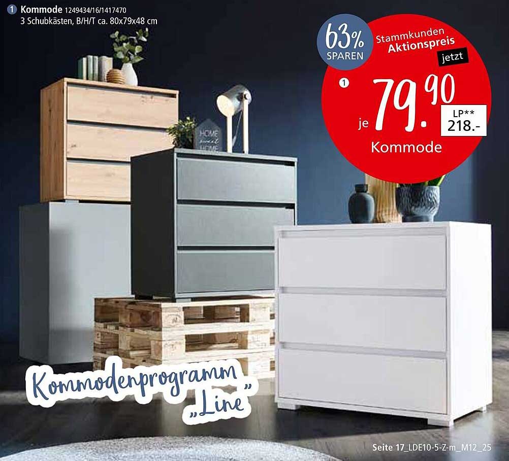 Kommode "Line" mit 3 Schubkästen