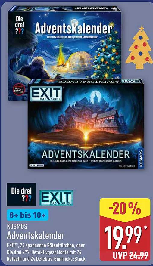 KOSMOS Adventskalender - EXIT® und Die drei ???