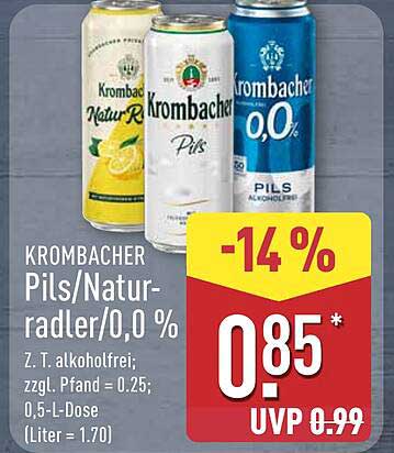 Krombacher Pils/Natur Radler/0,0 %