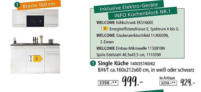 Küchenblock Nr. 1 inklusive Elektro-Geräte