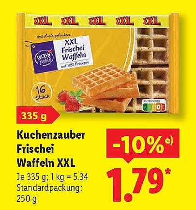 Küchenzauber Frischei Waffeln XXL
