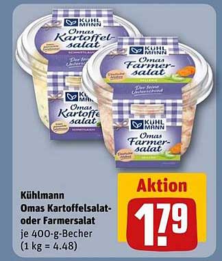 Kühlmann Omas Kartoffelsalat- oder Farmersalat, je 400-g-Becher
