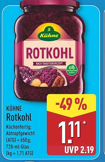 KÜHNE Rotkohl nach Traditionsrezept 720 ml
