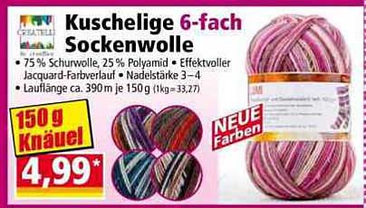 Kuschlige 6-fach Sockenwolle