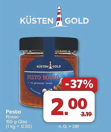 KÜSTEN GOLD Pesto Rosso 160-g-Glas