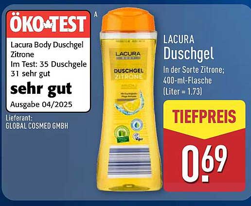 LACURA Duschgel Zitrone 400 ml - Tiefpreis