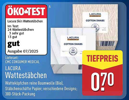 Lacura Wattestäbchen 300 Stück