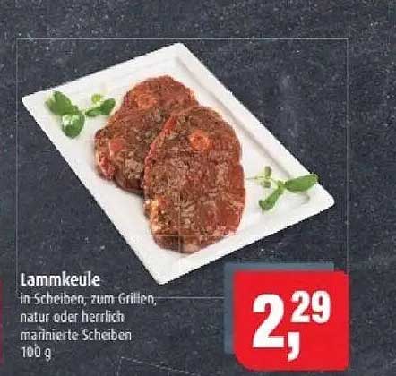 Lammkeule in Scheiben, zum Grillen, natur oder herrlich mariniert, 100 g