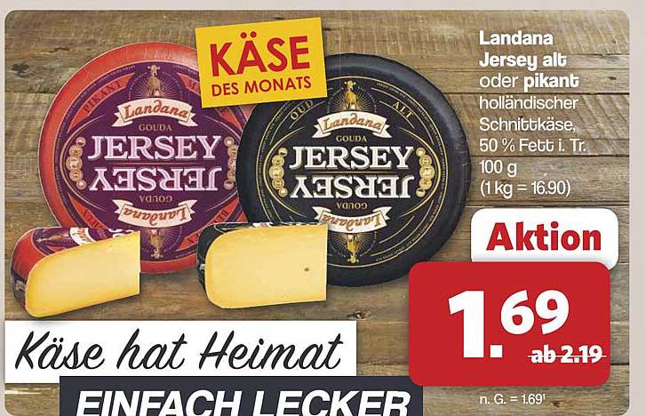 Landana Jersey alt oder pikant holländischer Schnittkäse