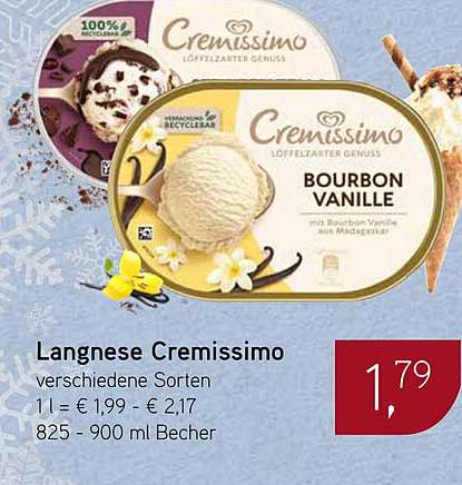 Langnese Cremissimo Bourbon Vanille 825-900 ml Becher