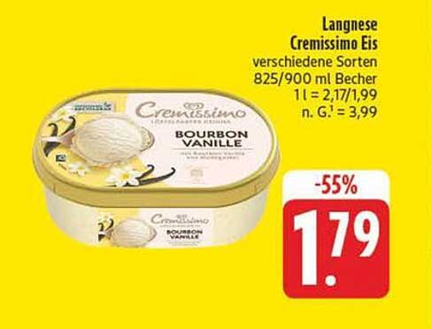 Langnese Cremissimo Eis verschiedene Sorten 825/900 ml Becher