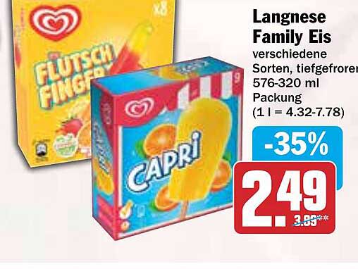 Langnese Family Eis - verschiedene Sorten, tiefgefroren, 576-320 ml Packung