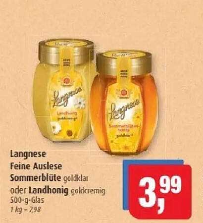 Langnese Feine Auslese Sommerblüte oder Landhonig 500g-Glas