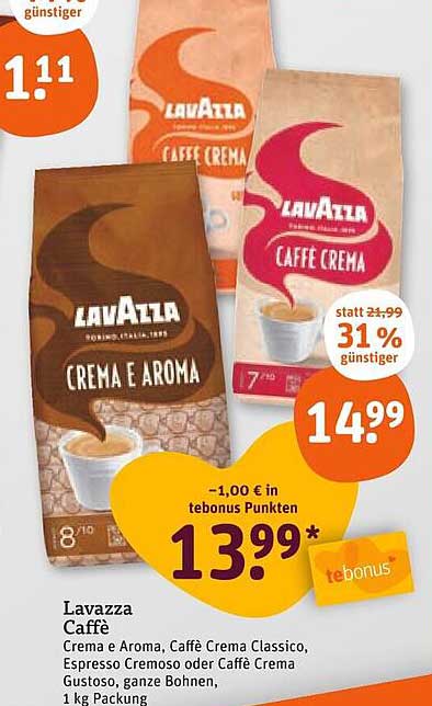 Lavazza Caffè Crema & Aroma – 1 kg Packung
