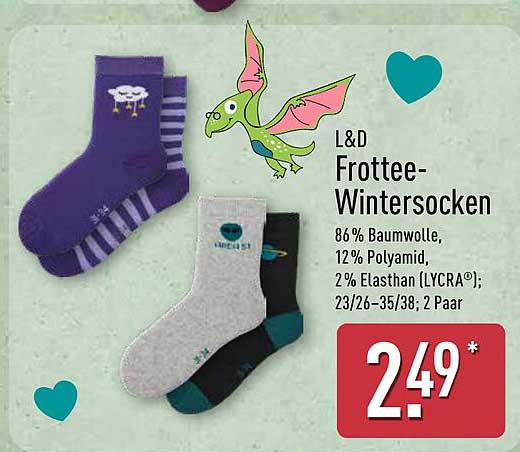 L&D Frottee-Wintersocken 2 Paar