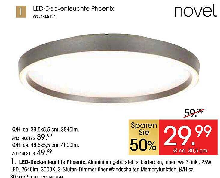 LED-Deckenleuchte Phoenix