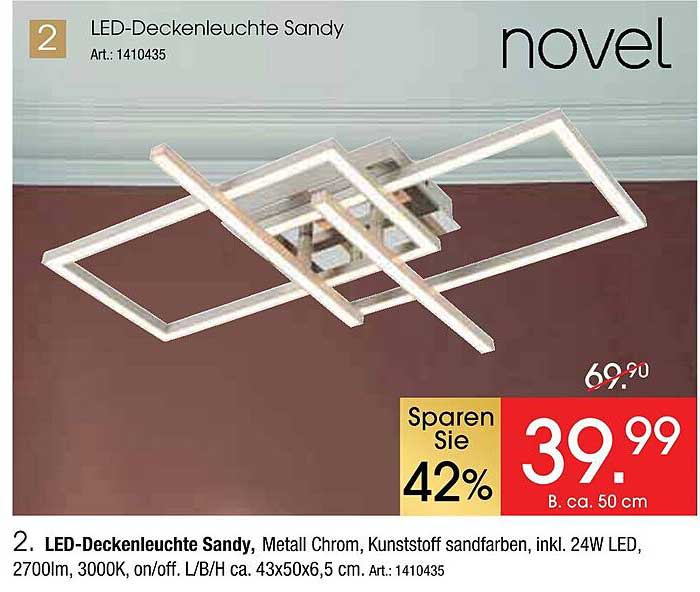 LED-Deckenleuchte Sandy
