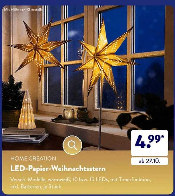 LED-Papier-Weihnachtsstern