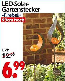 LED-Solar-Gartenstecker »Fireball« 93cm hoch