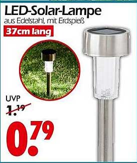 LED-Solar-Lampe aus Edelstahl, mit Erdspieß