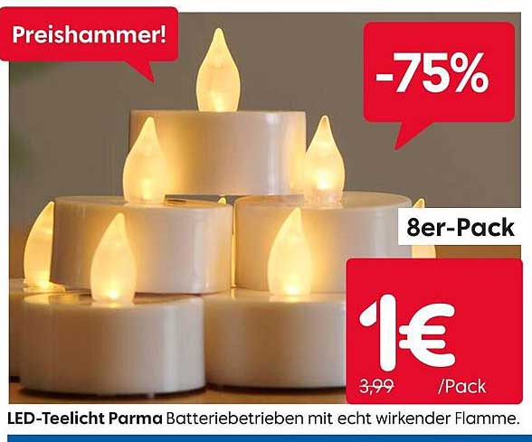 LED-Teelicht Parma – 8er-Pack