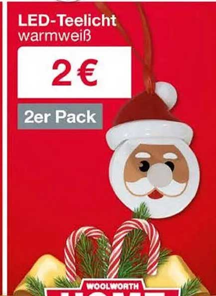 LED-Teelicht warmweiß 2er Pack