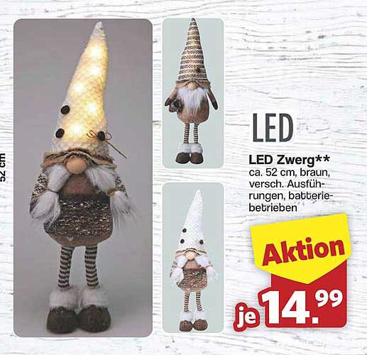 LED Zwerg 52 cm – perfekt für die festliche Saison