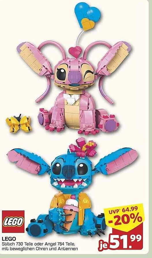 LEGO Stitch und Angel Set (730 oder 784 Teile)