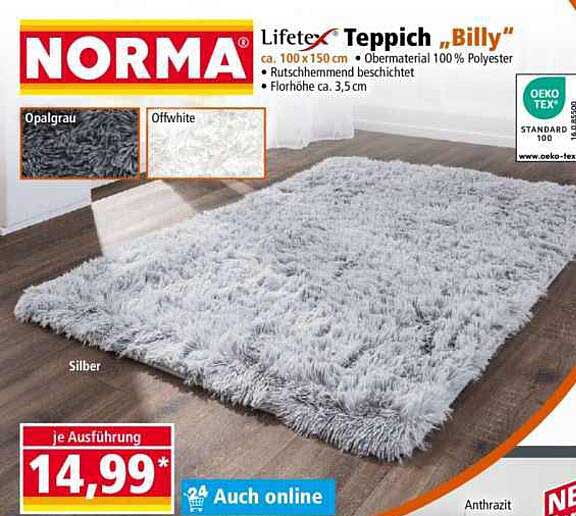Lifetex Teppich 'Billy' – 100 x 150 cm