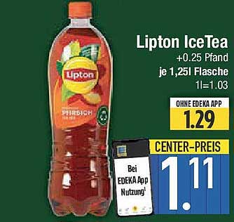 Lipton IceTea Pfirsich 1,25L - jetzt im E-Center für nur 1,11 €