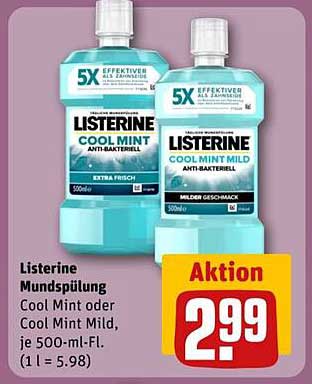 Listerine Mundspülung Cool Mint oder Cool Mint Mild, je 500-ml-Fl.