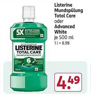 Listerine Mundspülung Total Care oder Advanced White 500 ml
